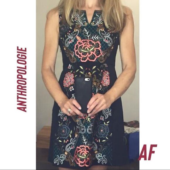 Anthropologie Embroidered Perennial Dress New Size 4 - Picture 13 of 13
